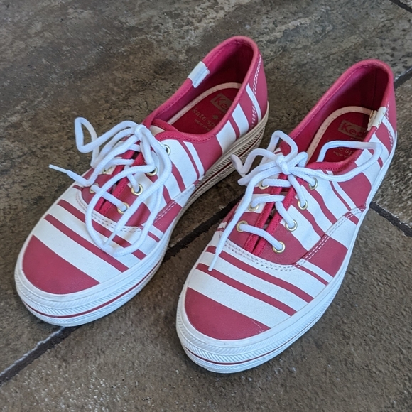 Keds Kate Spade Chunky Platform Sneakers Size 6 Red & Cream - Picture 2 of 16